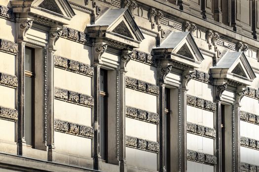 Historic house front illuminated by evening sun in dresden saxony switzerland