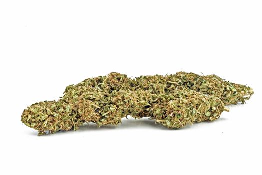 Marihuana on a white background