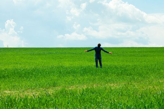 man in the field