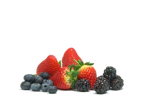 fresh mix of blueberries, strawberries and blackberries
