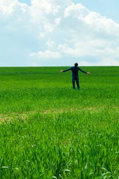 man in the field