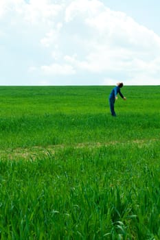 man in the field