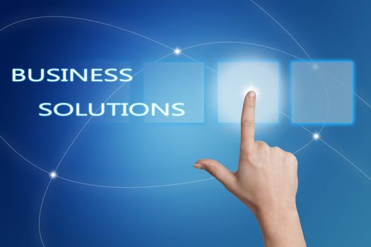 Business Solutions concept Illustration on Blue Background