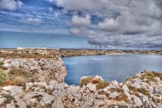 Rocky coast of Portugal in HDR