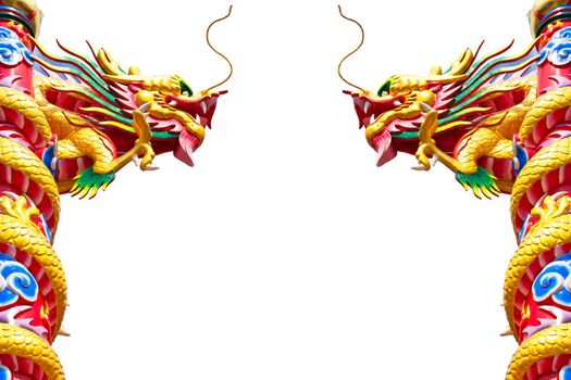 dragon statue on white background