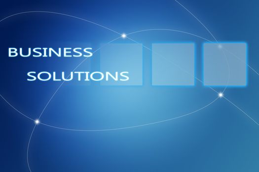 Business Solutions concept Illustration on Blue Background