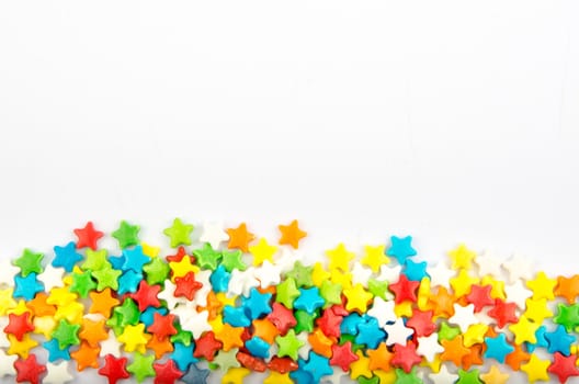Multicolored stars isolated on a white background