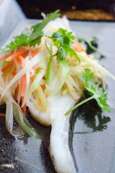  steamed white  fish  with  mix vegetable