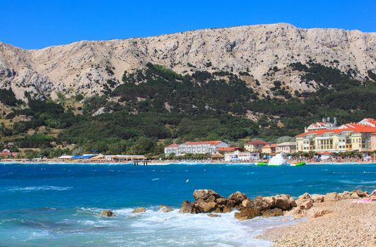 View of Baska, Krk island in Dalmatia - Croatia