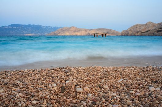 View of Baska, Krk island in Dalmatia - Croatia