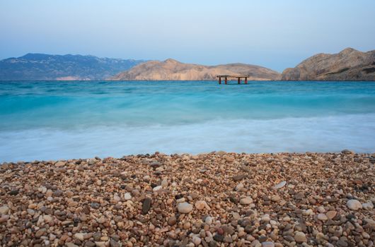View of Baska, Krk island in Dalmatia - Croatia