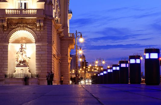 View of Trieste at sunset, Italy