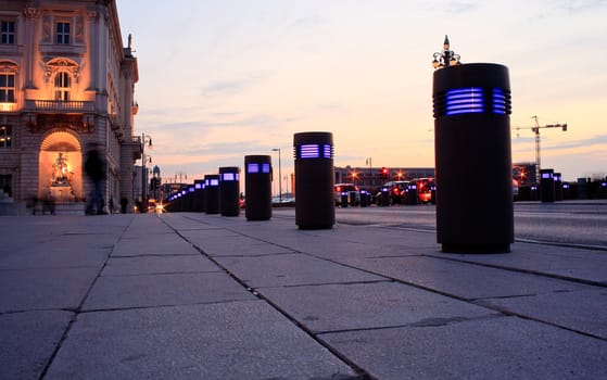 View of Trieste at sunset, Italy