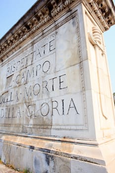 War memorial monument in the Trieste territory