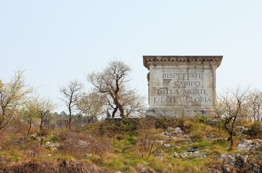 War memorial monument in the Trieste territory