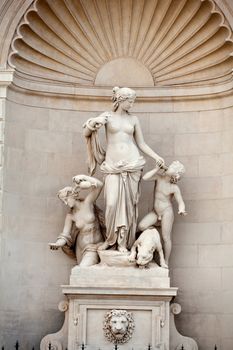 Photo of Thetis statue inside a niche, Trieste - Italy