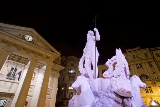 View of Stock exchange building in Trieste - Italy