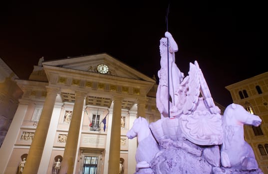 View of Stock exchange building in Trieste - Italy