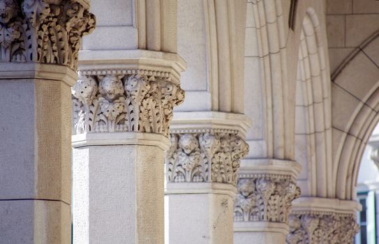 Detail of columns of the Trieste building