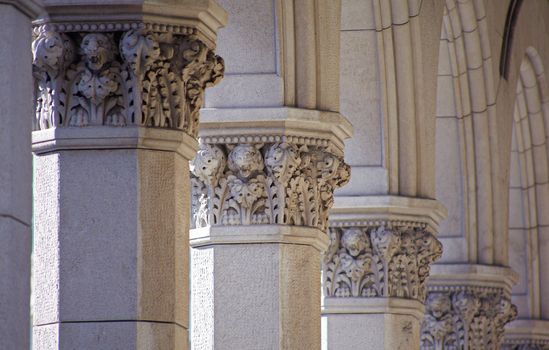 Detail of columns of the Trieste building