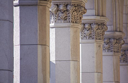 Detail of columns of the Trieste building