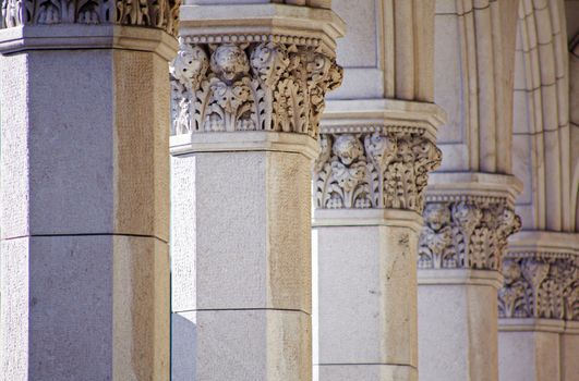 Detail of columns of the Trieste building