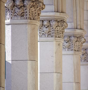 Detail of columns of the Trieste building