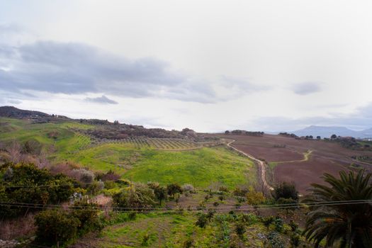 View of Countryside in Leonforte - Sicily