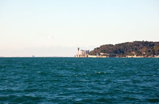View of famous Miramare castle in Trieste - Italy
