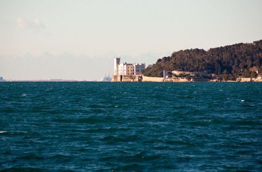 View of famous Miramare castle in Trieste - Italy