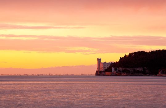 View of famous Miramare castle in Trieste - Italy
