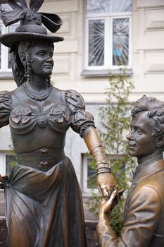 Sculpture of lovers in Kiev, Ukraine