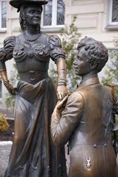 Sculpture of lovers in Kiev, Ukraine
