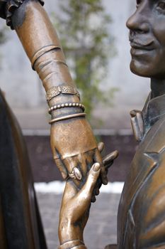 Sculpture of lovers in Kiev, Ukraine