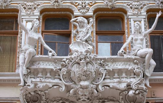 Art noveau balcony in Odessa, Ukraine