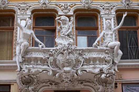 Art noveau balcony in Odessa, Ukraine