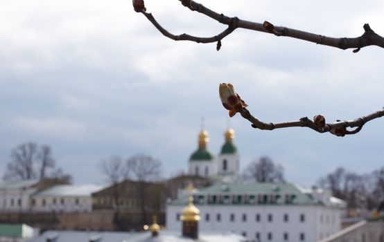 View of Pechersk Lavra monastery in Kiev, Ukraine