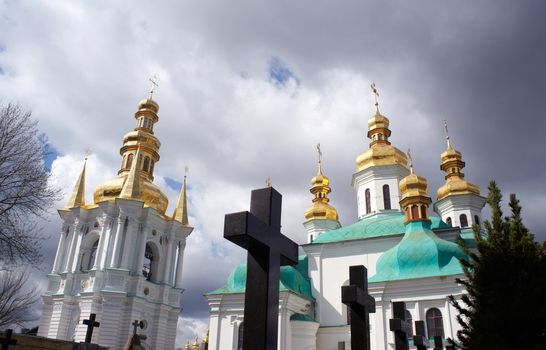 View of Pechersk Lavra cemetary in Kiev, Ukraine