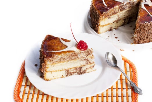 Sweet appetizing fresh torte.Torte