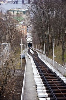Cableway in action, Kiev - Ukraine