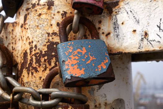 Bolt on the bridge, Kiev - Ukraine