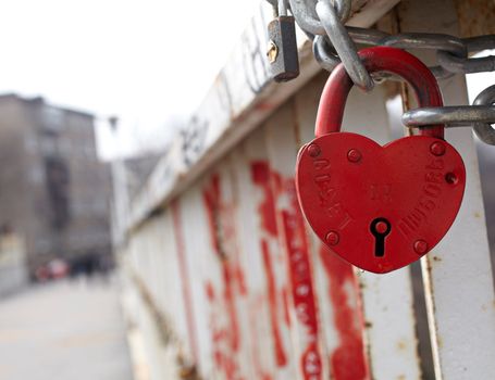 Bolt on the bridge, Kiev - Ukraine