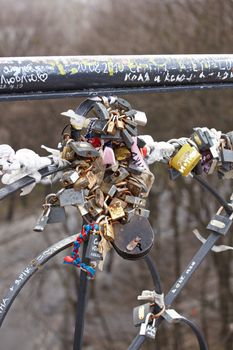 Bolt on the bridge, Kiev - Ukraine