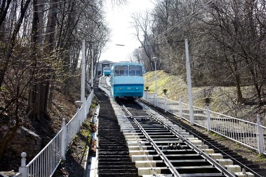 Cableway in action, Kiev - Ukraine