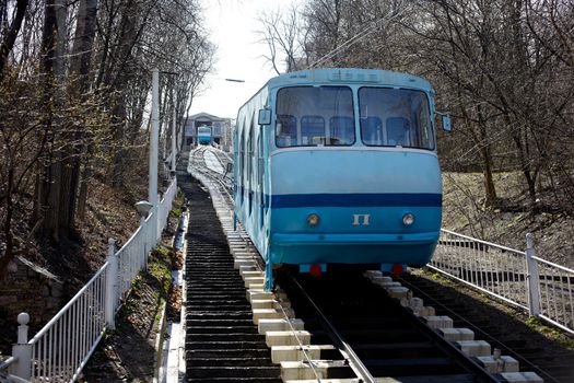 Cableway in action, Kiev - Ukraine