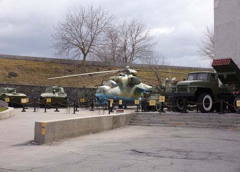 Antiaircraft rockets and helicopter, Museum of the Great Patriotic War in Kiev - ukraina
