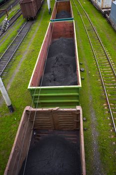 Photo of Goods wagons with coal dust, Odessa railway station