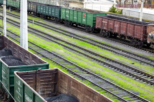 Photo of Goods wagons with coal dust, Odessa railway station