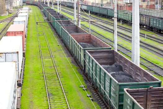 Photo of Goods wagons with coal dust, Odessa railway station