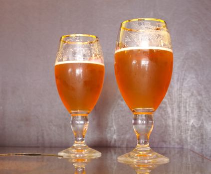Two glass of fresh beer
